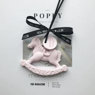 扩香石车饰车内装 网红车载香水香氛木马汽车挂饰挂件女神款 饰品女