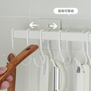 免打孔挂杆厨房可移动挂钩勺铲子置物刀具筷子收纳架 御仕家壁挂式