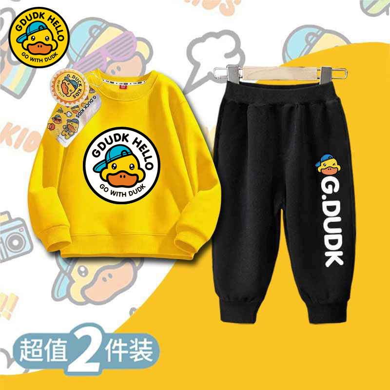 小黄鸭布咚童装儿童春秋洋气套装