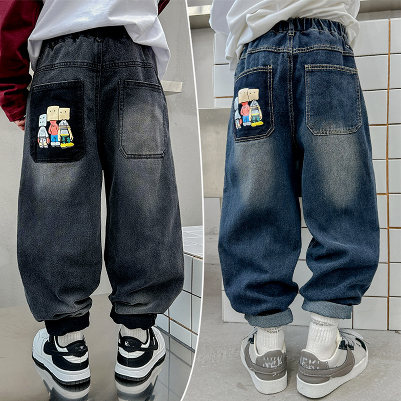 小黄鸭布咚男童牛仔裤春中大童裤