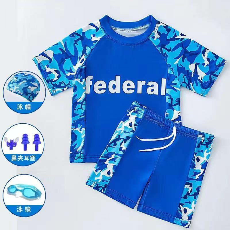 男童分体赛罗奥特曼泳衣泳裤套装