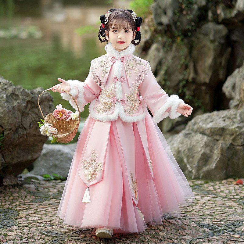 小黄鸭童装2025冬季新款女童汉服夹棉加厚保暖儿童唐装拜年服裙子,童装/婴儿装/亲子装,汉服,淘宝优惠券,粉丝福利购,淘宝优惠卷
