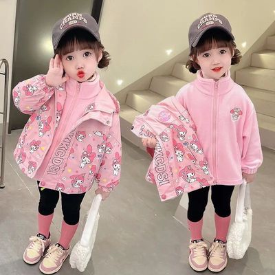 小黄鸭女童三合一冲锋衣洋气外套