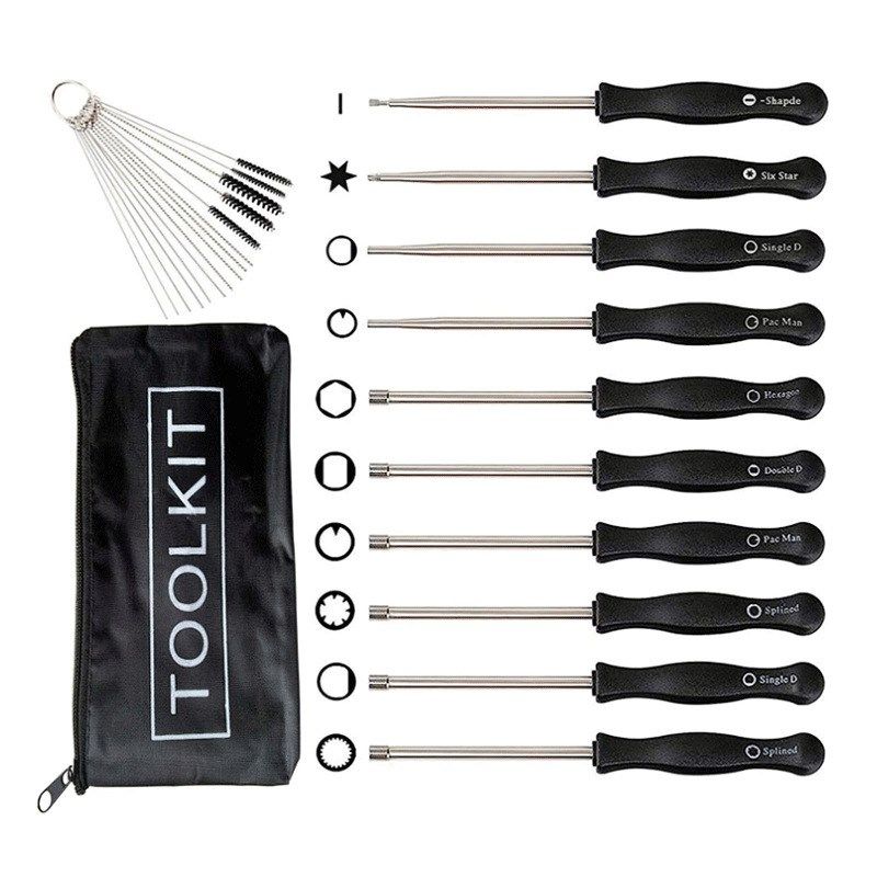 割草机油锯配件(10pcs)化油器调节螺丝刀带毛刷通用跨境.