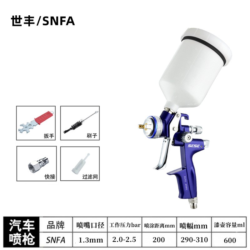 厂家供货4000B汽车面漆清漆油漆喷漆枪高雾化GTI气动喷枪H827H200