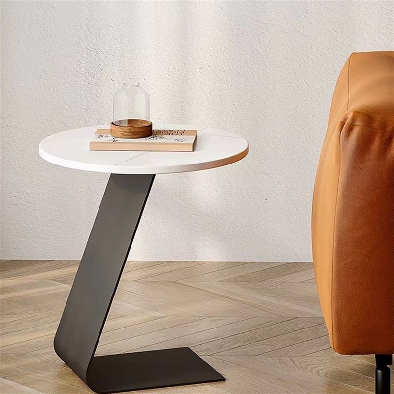 客厅沙发小边几轻奢现代简约岩板铁艺阳台茶几小圆桌床头创意边桌