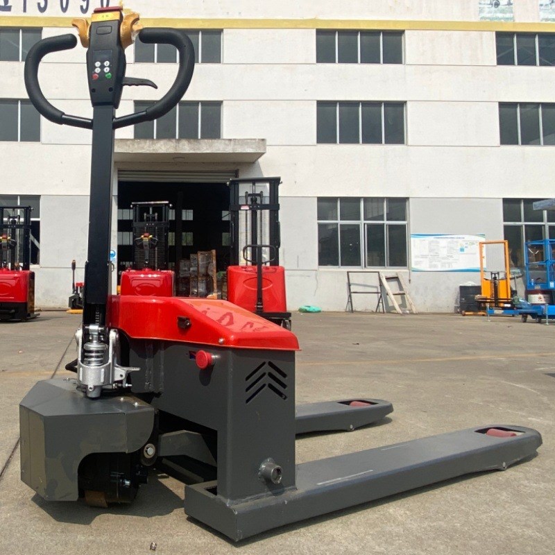 半电动叉车1.5吨仓库用地牛2吨步行式电动搬运液压托板车优惠
