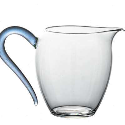 饮致 礼盒装手工公杯黑晶彩把 玻璃公道杯高档高透耐热分茶器旦盅