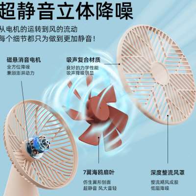 向物桌面小风扇静音小型办公室桌上超静音便携式随身usb可充电型