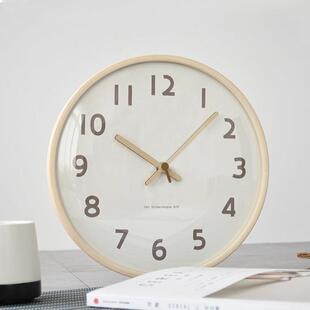 Mjk简单的现代时钟实木挂钟客厅家居时尚创意无声时钟挂钟斯堪的