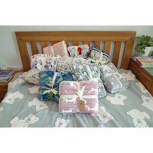 新款柔软面料 双面法兰绒毛毯 单人床汽车沙发午休盖毯 空调保暖