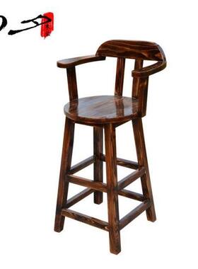 扶手高脚椅 吧台凳 实木酒吧凳 吧台椅 老人腰椎康覆凳宝宝吃饭凳