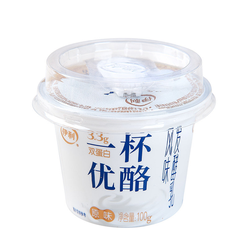 伊利一杯优酪100g杯装原味白桃味口味可选低温新鲜奶早餐奶