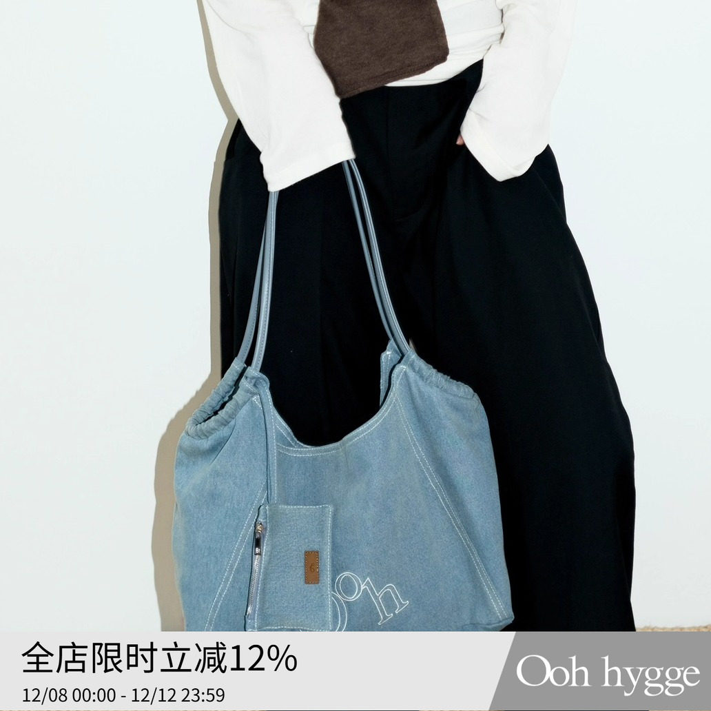 Oohhygge.丹宁hobo包小号高级感两色大容量托特手提通勤单肩包