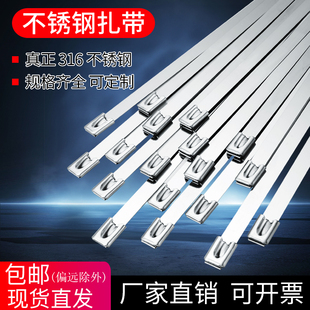 自锁不锈钢扎带316材质4.6/7.9/捆绑带抱箍金属条询单定制