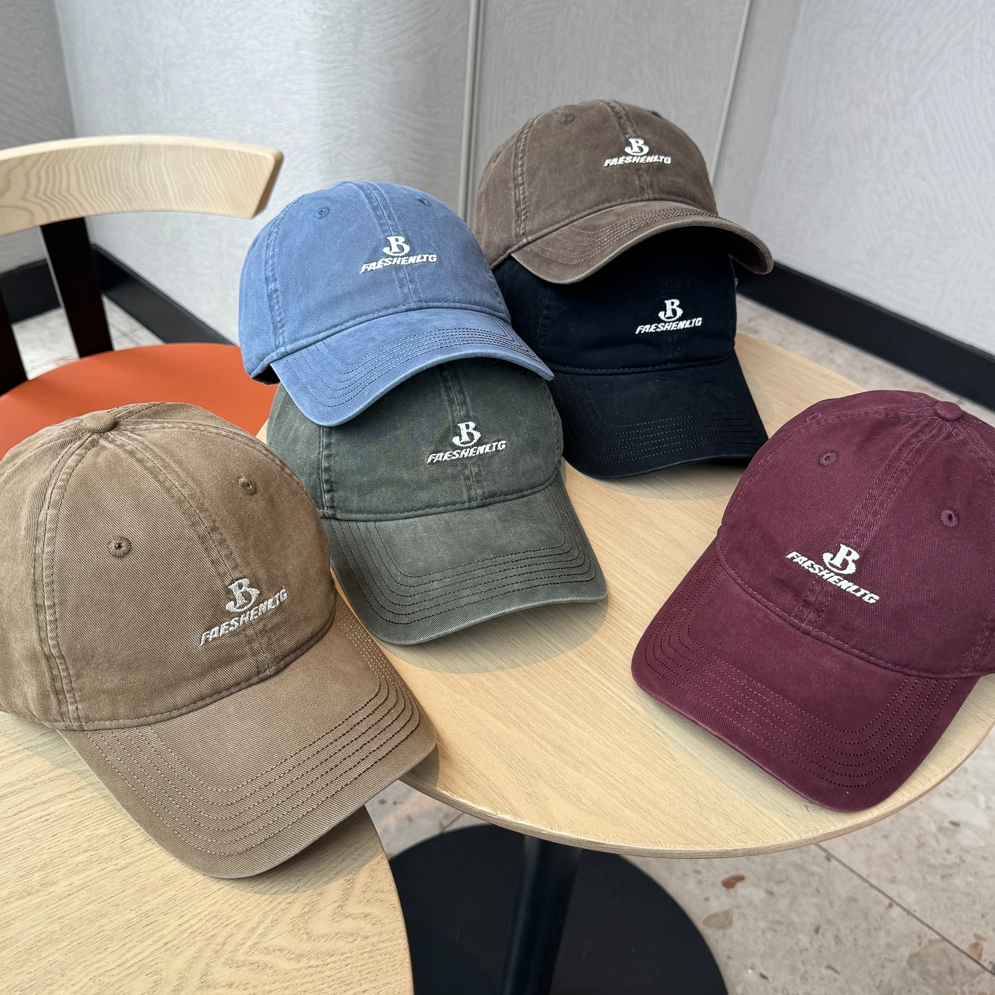 新款B字母韩国东大门刺绣棒球帽