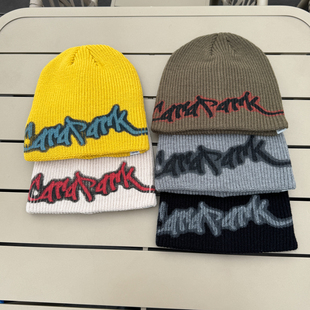 美式嘻哈个性潮牌字母保暖针织毛线帽男女韩版护耳大头围套头帽子