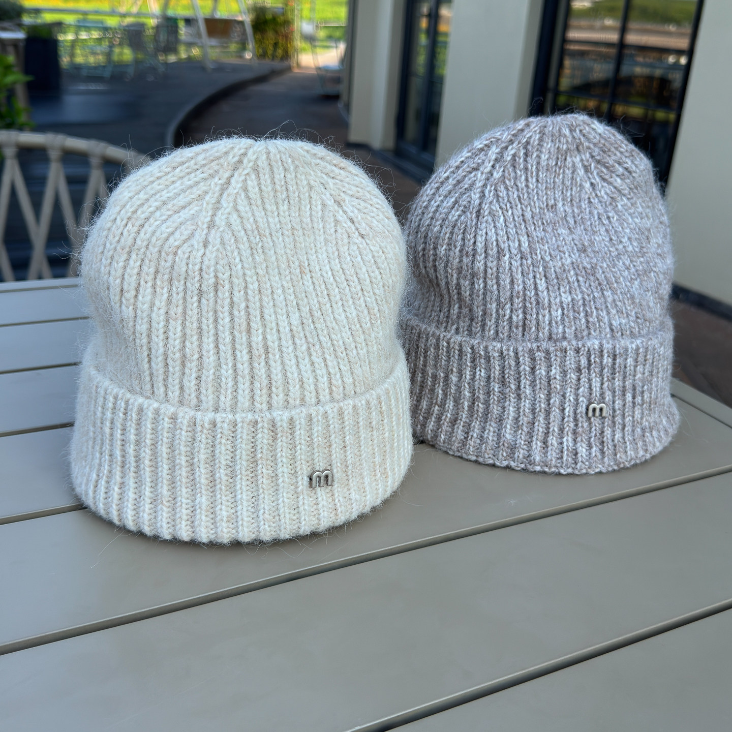 秋冬简约大头围字母m针织帽子男女秋冬保暖护耳显脸小百搭包头帽