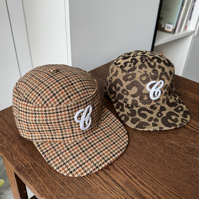 美式复古立体刺绣豹纹平檐棒球帽