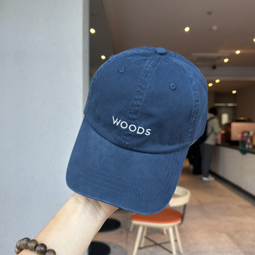 韩版简约字母WOODS显脸小棒球帽