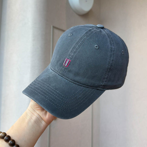 TH字母u刺绣水洗软顶棒球帽男女
