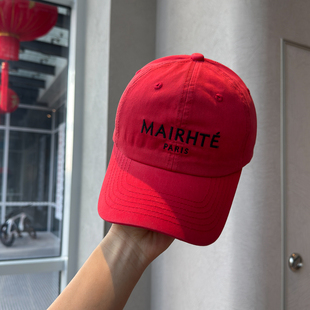 26春夏新款字母刺绣蓝色棒球帽男女纯棉软顶大头围宽檐遮阳鸭舌帽