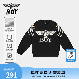 大翅膀老鹰烫金圆领套头卫衣K04019 潮牌男女童装 BOY童装 秋冬时尚