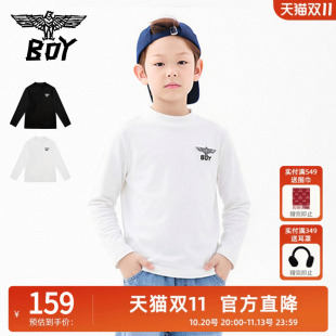 BOY童装 秋冬新款黑白双色长袖T恤 儿童打底衫上衣男童女童