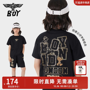 潮酷后背字母童趣印花百搭短袖 儿童短袖 男童女童 夏季 BOY童装