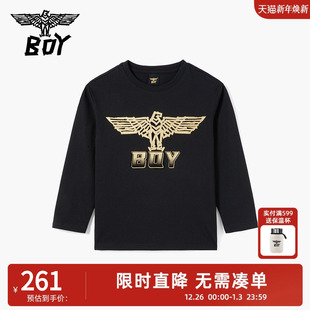 老鹰翅膀时尚 儿童潮牌长袖 圆领T恤男童女童中大童 25春秋季 BOY童装