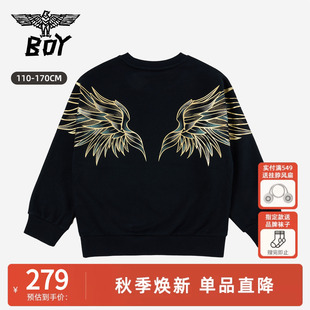 BOY童装 26秋新款潮牌套头卫衣 展翅圆领长袖上衣男童女童中大童
