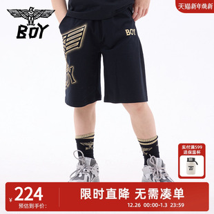 宽松舒适中裤 夏潮牌儿童印花短裤 男女童中大童 2025新款 BOY童装
