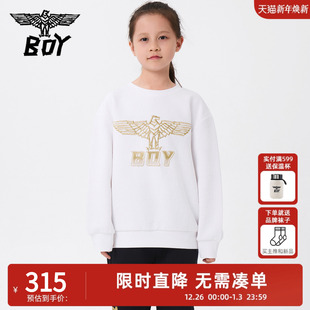BOY童装 儿童卫衣潮牌宽松圆领套头上衣男女童中大童 25秋冬新款