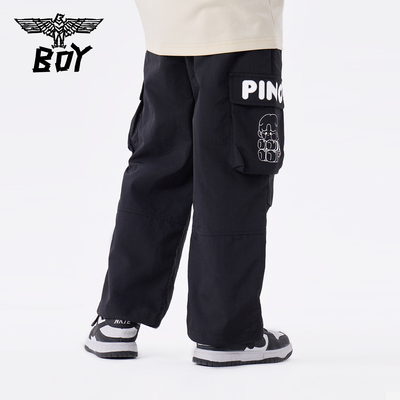 【SALE】BOY童装25春秋季薄款伞兵直筒工装长裤男女童