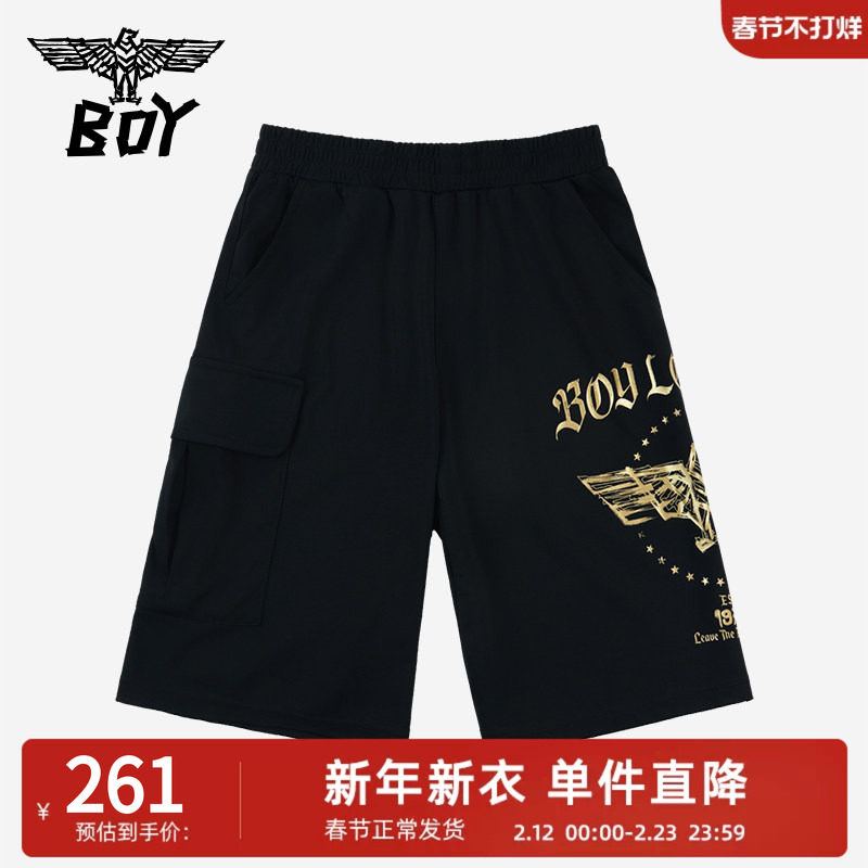 BOY童装 儿童夏季短裤潮流印花百搭宽松中筒裤男女童