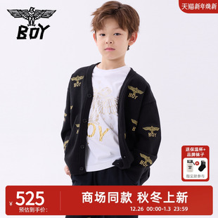 毛衣外套男女童 潮牌金色老鹰logo绣花针织开衫 BOY童装 25春秋季