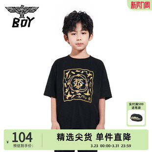 SALE 印花短袖 BOY童装 运动潮流黑金翅膀时尚 T恤男女童 夏季