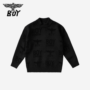 休闲针织衫 儿童黑色毛衣时尚 男女童中大童 2025秋冬新款 BOY童装