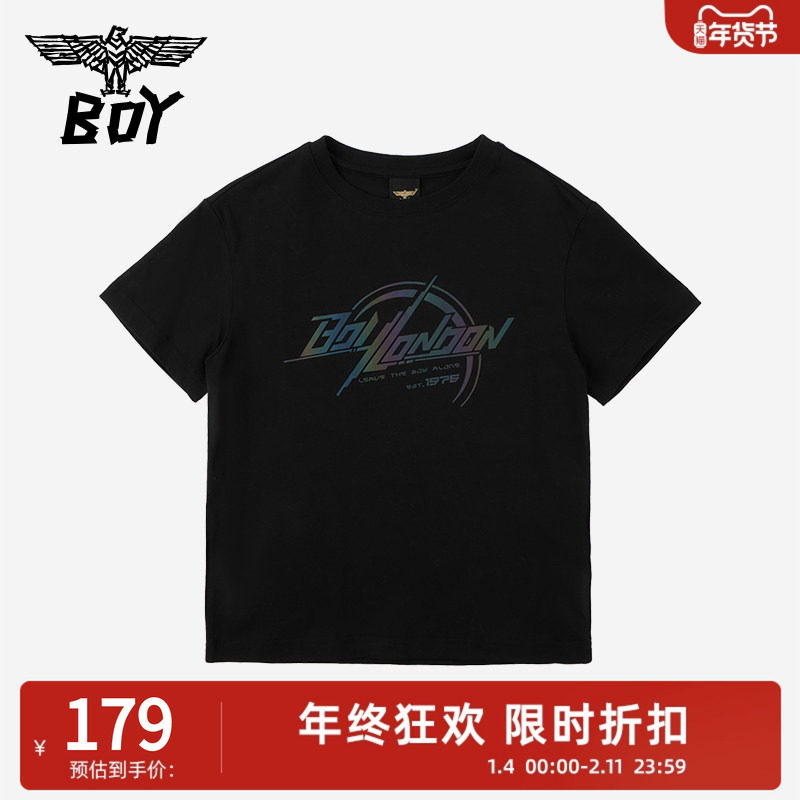BOY童装 潮牌儿童夏季短袖黑色T恤 时尚潮流休闲上衣男女童中大童,童装/婴儿装/亲子装,T恤,淘宝优惠券,粉丝福利购,淘宝优惠卷