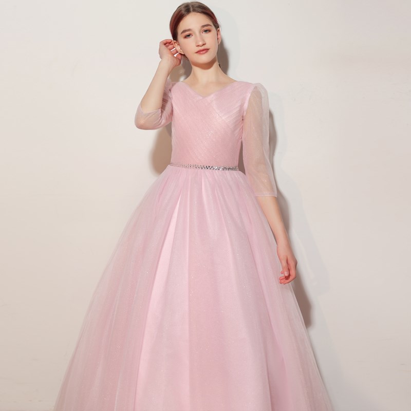 2025新款花童婚纱公主裙女中大童小提琴演奏主持人钢琴演出晚礼服