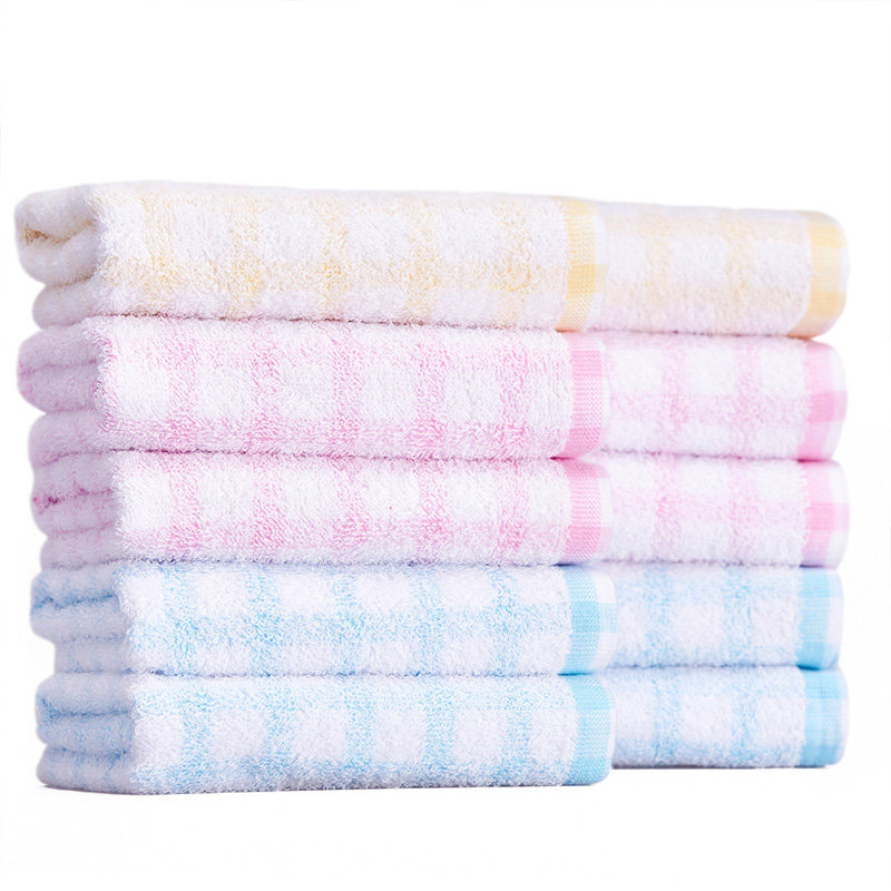 洁丽雅新疆棉毛巾纯棉洗脸面巾吸水柔软全棉成人儿童中巾五条装