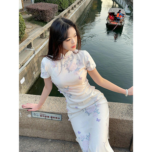 【无尽夏】2025年夏款连衣裙印花短袖苏式江南新中式改良优雅旗袍