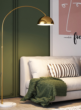 钓鱼灯落地灯客厅沙发边北欧简约遥控轻奢卧室床头麻将房立式台灯