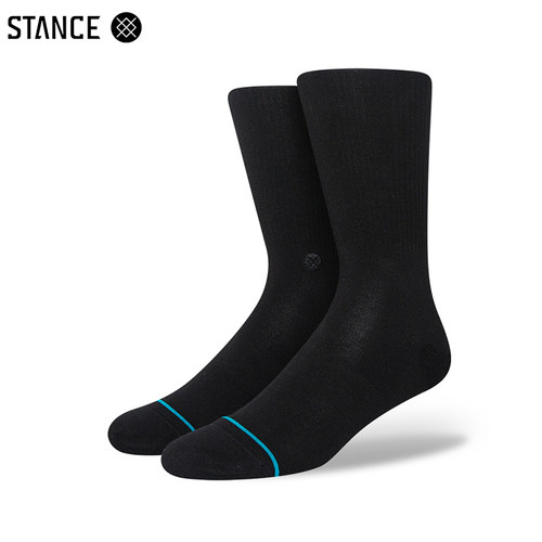 STANCE潮流经典黑色白色休闲中筒袜