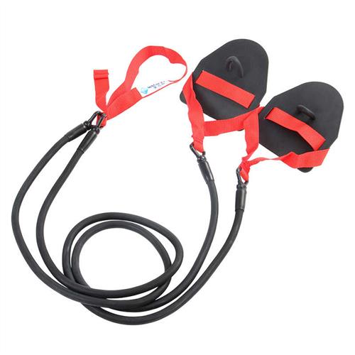 男士健身陆上游泳练习臂力训练橡筋手蹼拉力器绿蓝红色女士弹力绳