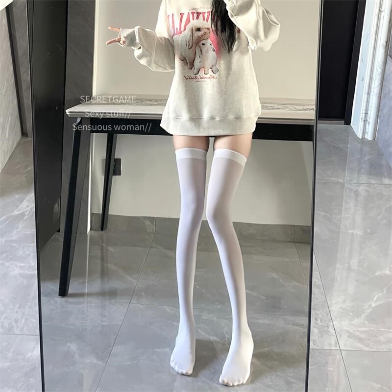 加长款大腿袜网红纯欲长筒袜女韩风辣妹黑色高筒袜性感过膝袜子秋