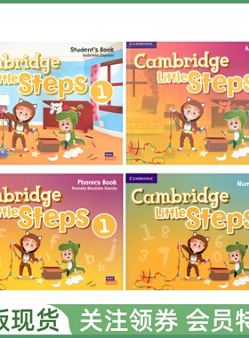 剑桥幼儿英语教材 Cambridge Little Steps 1 Student's Activity Phonics Numeracy Book Pack 一级学生用书练习册拼读数字书套装