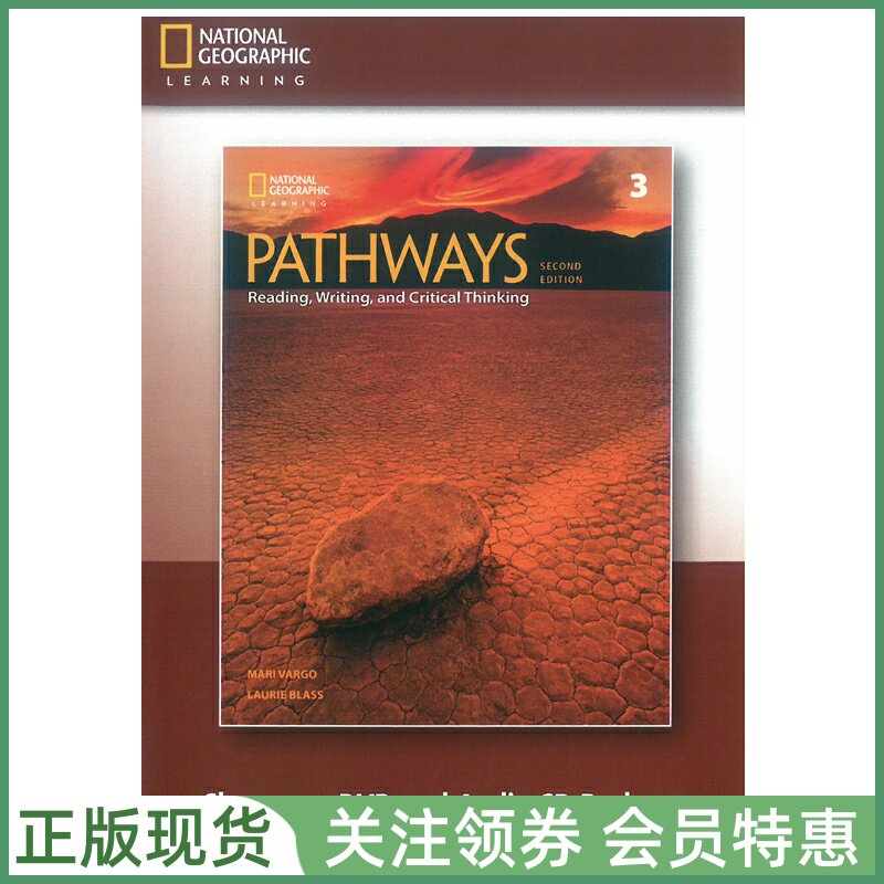 国家地理读写技能训练教材 Pathways Second Edition Reading Writing Level 3 Classroom DVD Audio CD 三级读写音视频光盘