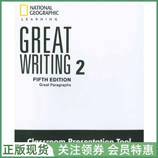 国家地理英语大写作教材 Great Writing Fifth Edition Level 2 Classroom Presentation Tool USB 二级白板软件 NGL