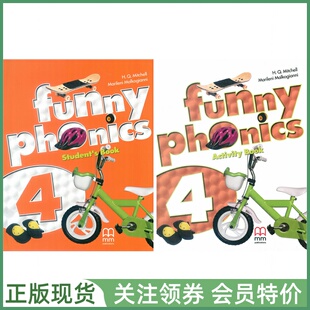 Level 赠音频 四级学生用书练习册带互动光盘 Activity Funny Phonics Book Student MM少儿自然拼读教材 with and